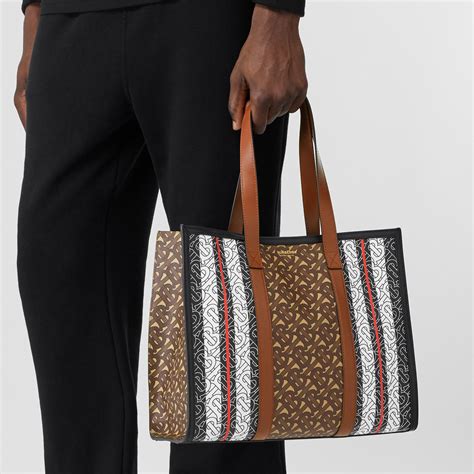 burberry monogram stripe e canvas tote bag|Burberry Monogram Stripe E.